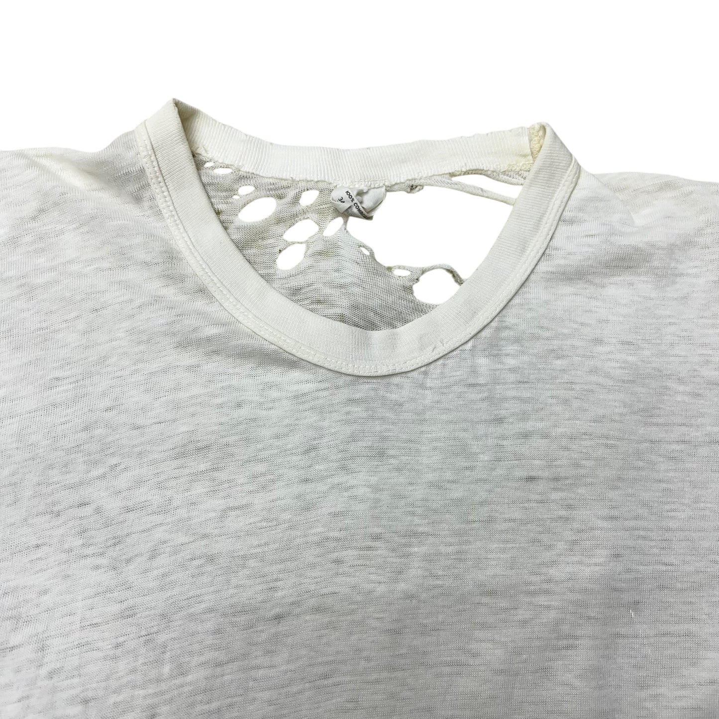 1960s Hanes thrashed blank white tee (S/M)