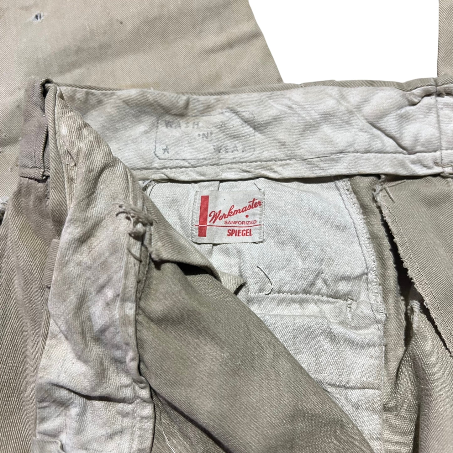 1950s Sail cloth khaki chino work pants (32w)