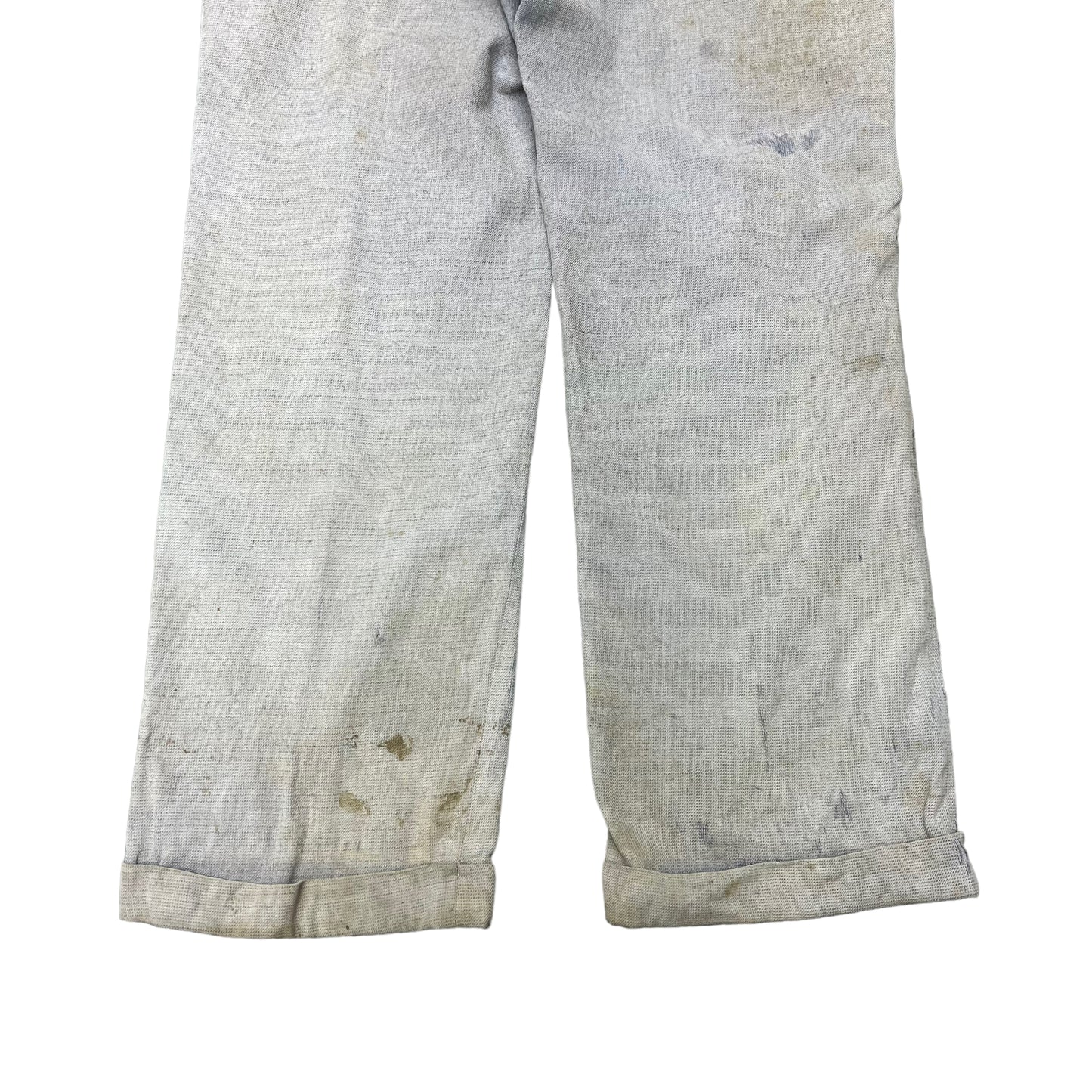 1930s Repaired wool grid weave light blue work pants (33w)