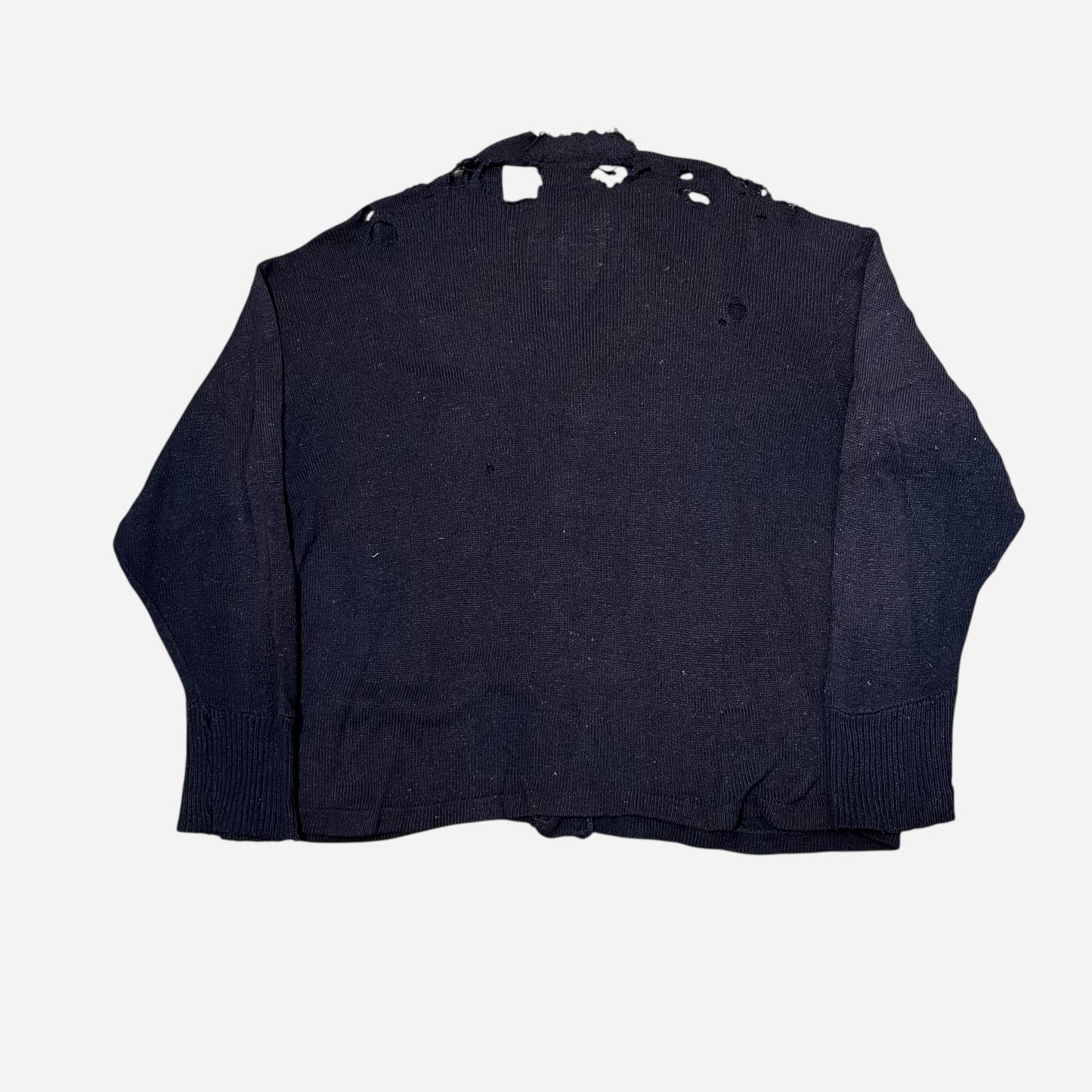 1930s Dark navy cotton cardigan (L)
