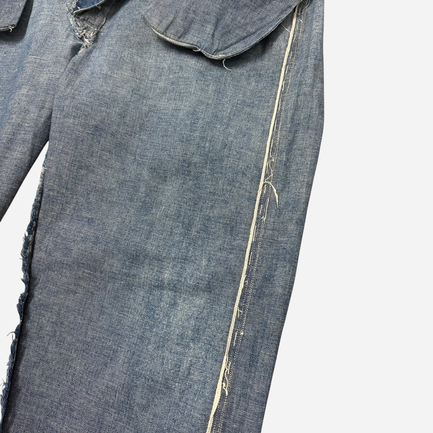 1910s Amoskeag denim split back cinch selvedge jeans (40w)