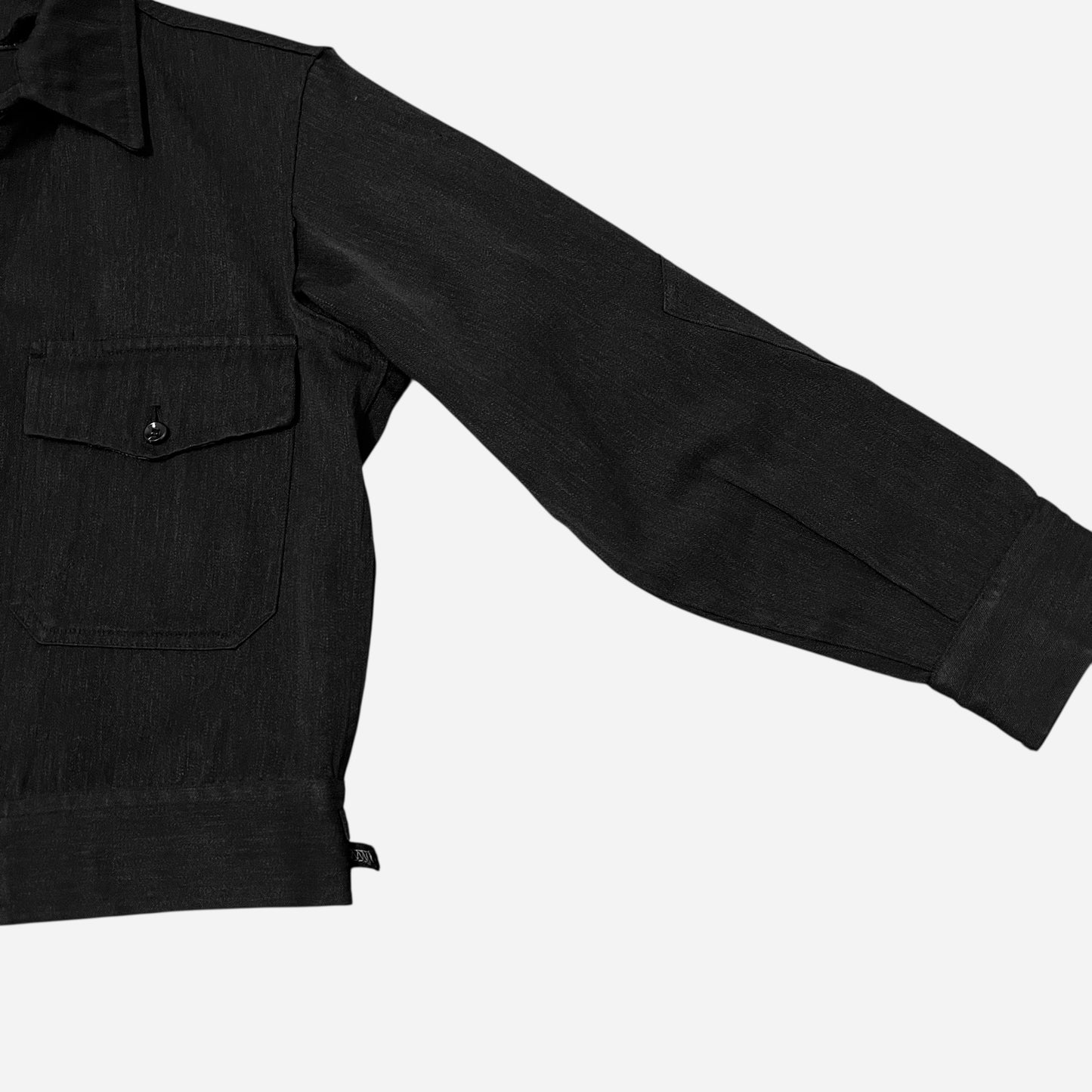 1960s Black cotton whipcord boxy work jacket (M)