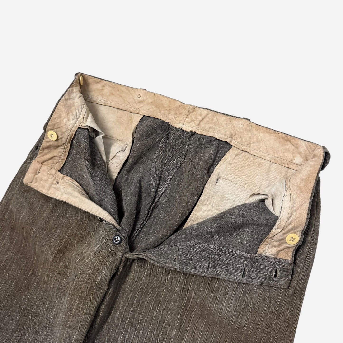 1950s Lee striped salt & pepper cotton button fly work pants (36w)