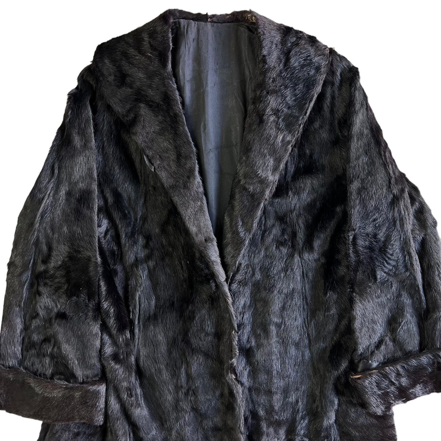 1920s Women’s black horse hair coat