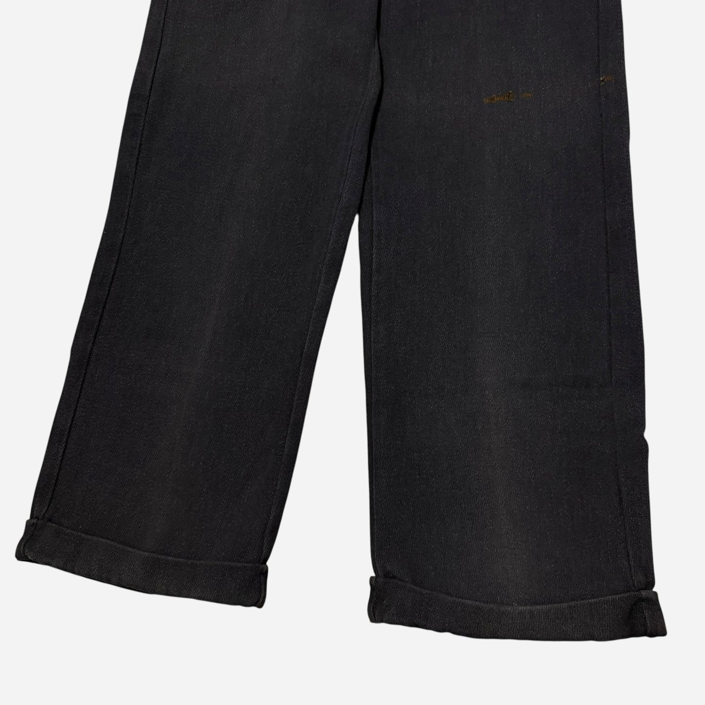 1960s Black cotton whipcord work pants (28w)