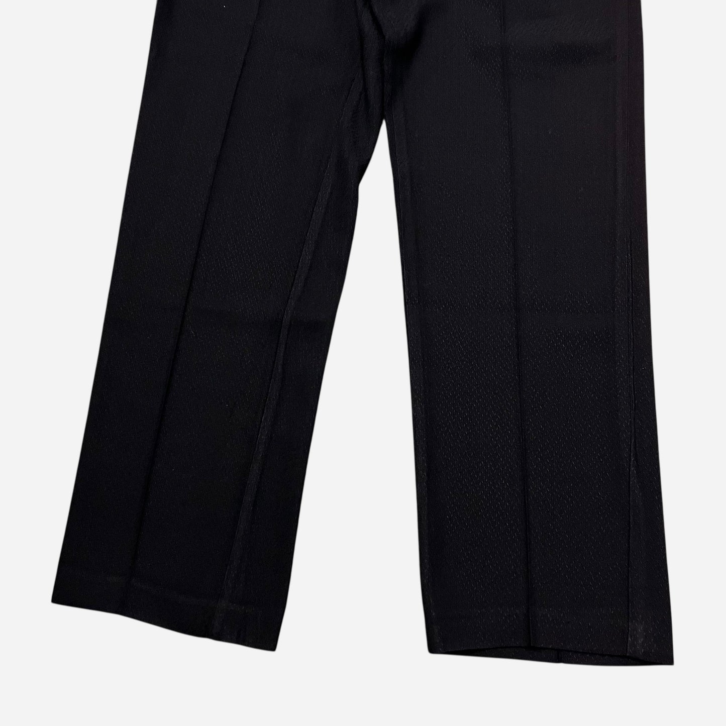 1950s Black rayon textured pleated pants (34w)