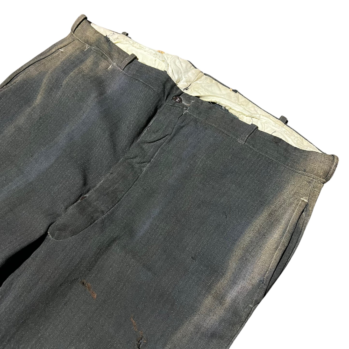 1930s Sun faded button fly wool work pants (39w)