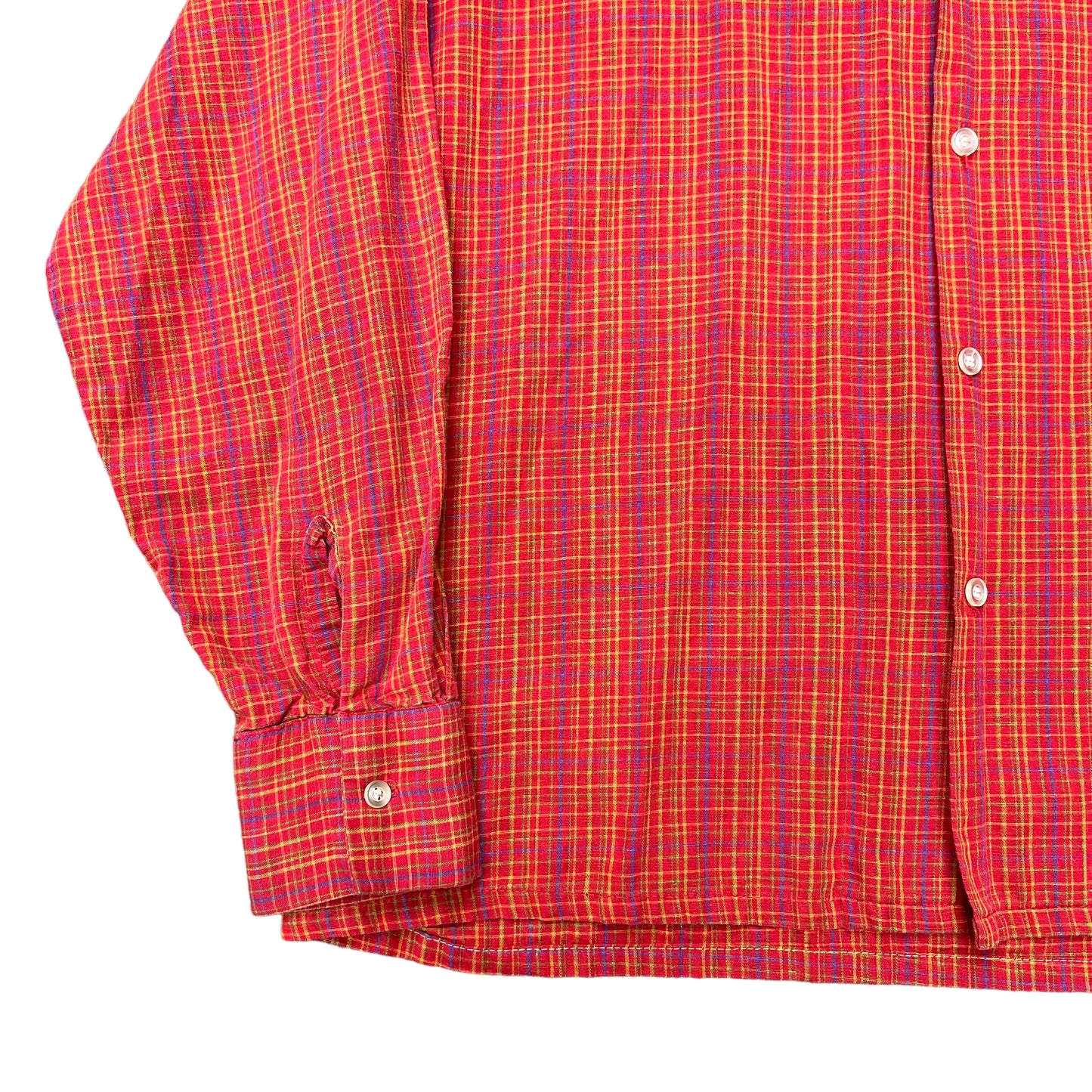 1950s Red orange cotton loop collar shirt (M/L)