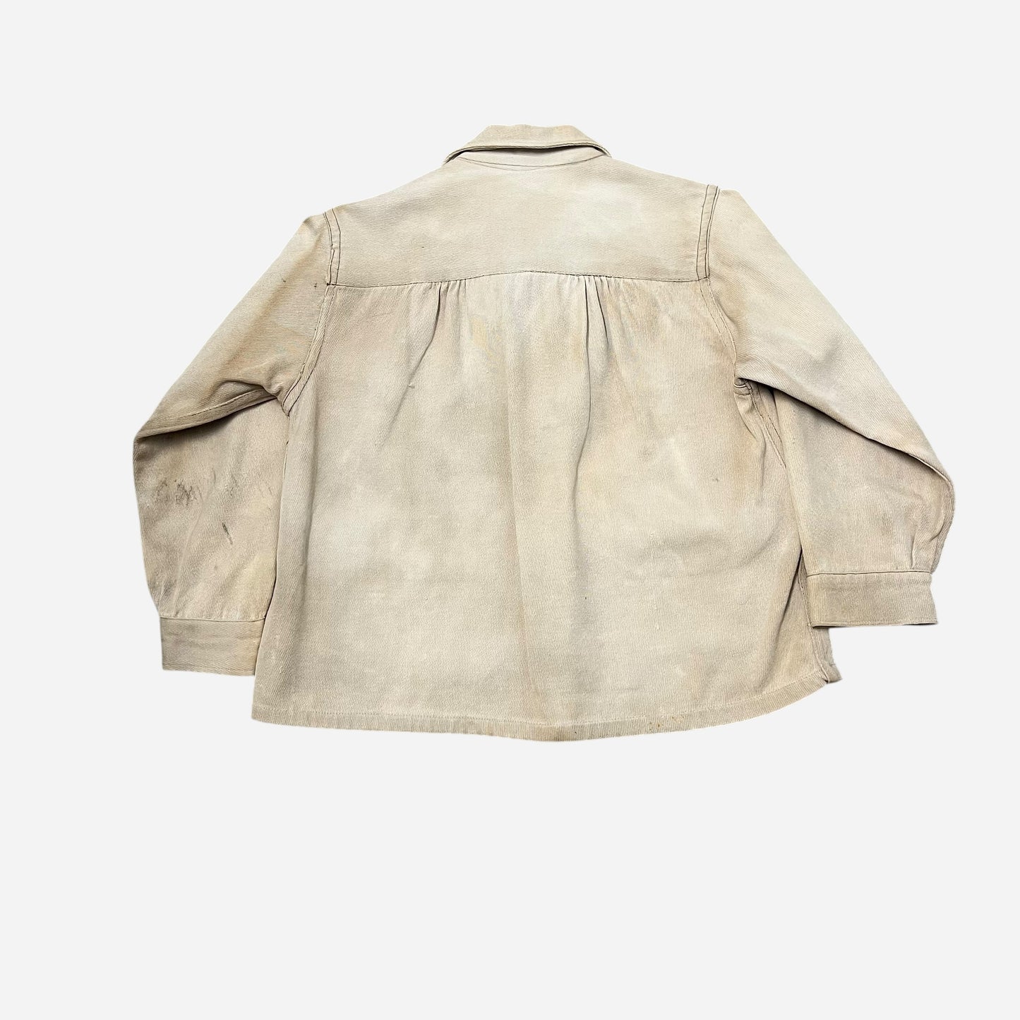 1940s White cotton whipcord work jacket (M)