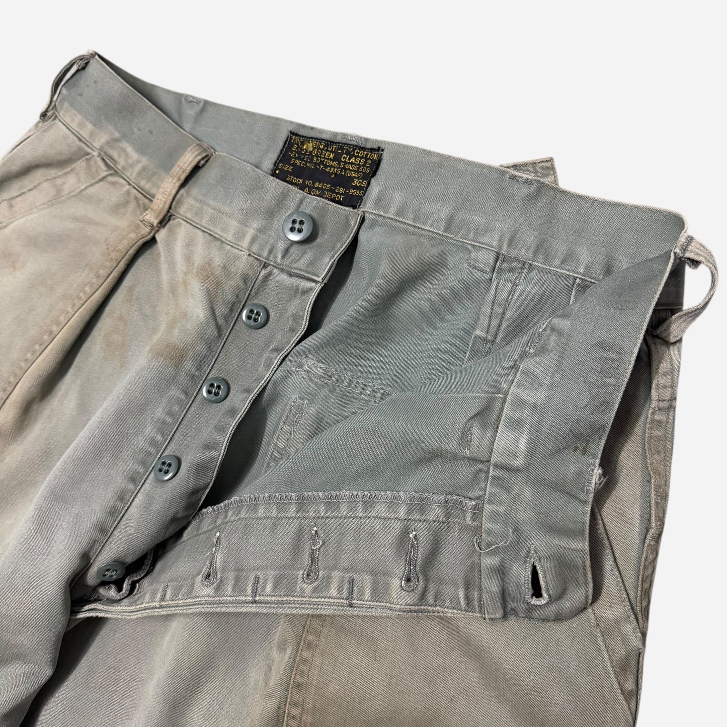 1950s USAF distressed mechanic fatigue pants (30w)