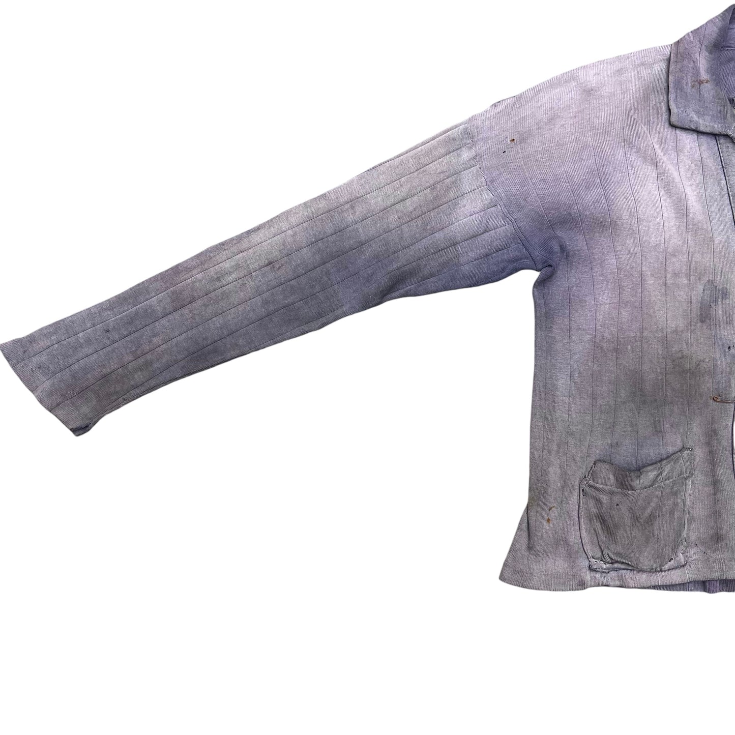 1940s Sun faded & distressed purple cotton cardigan (S/M)