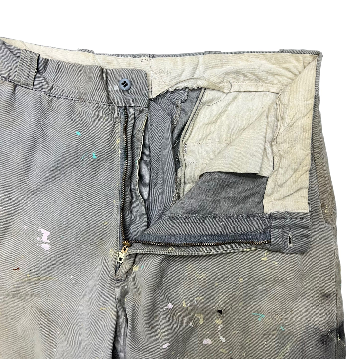 1950s Boat cloth grey painters work pants (34w)