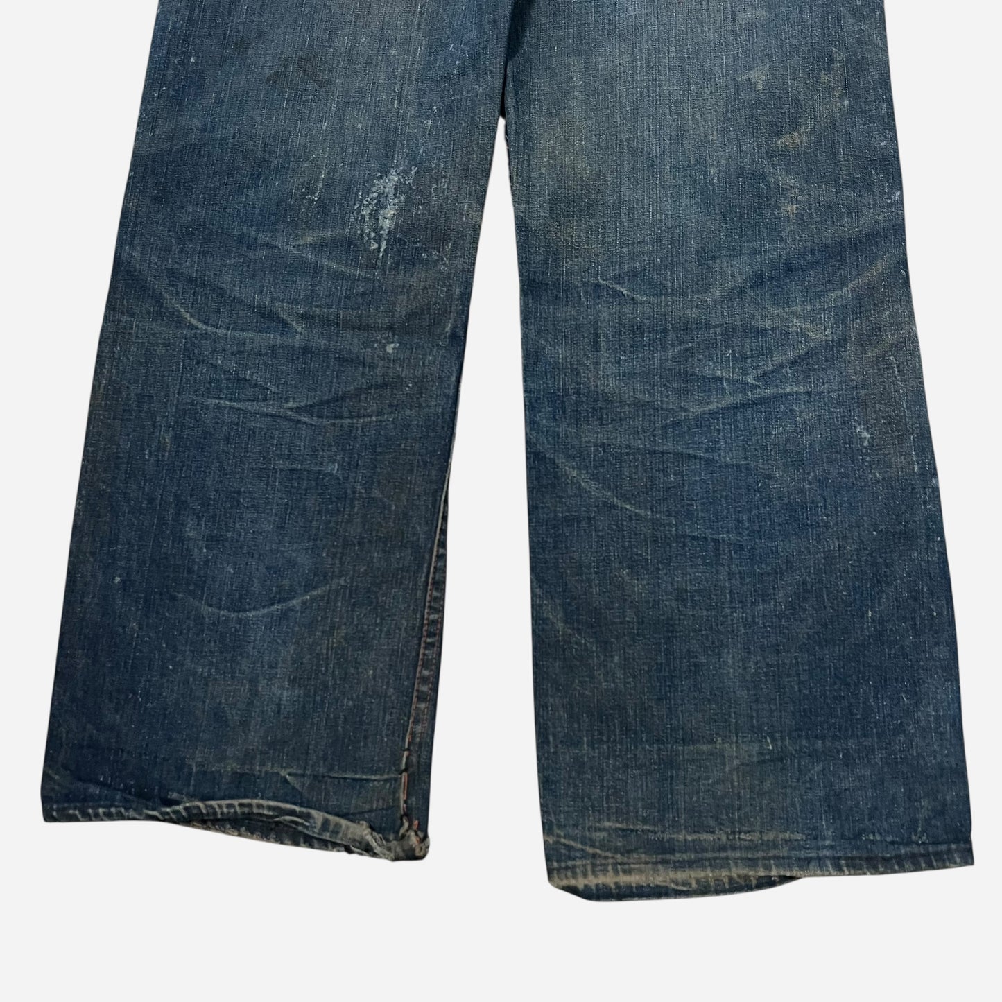 1940s Dark wash ghost buckle back donut button fly jeans (29w)