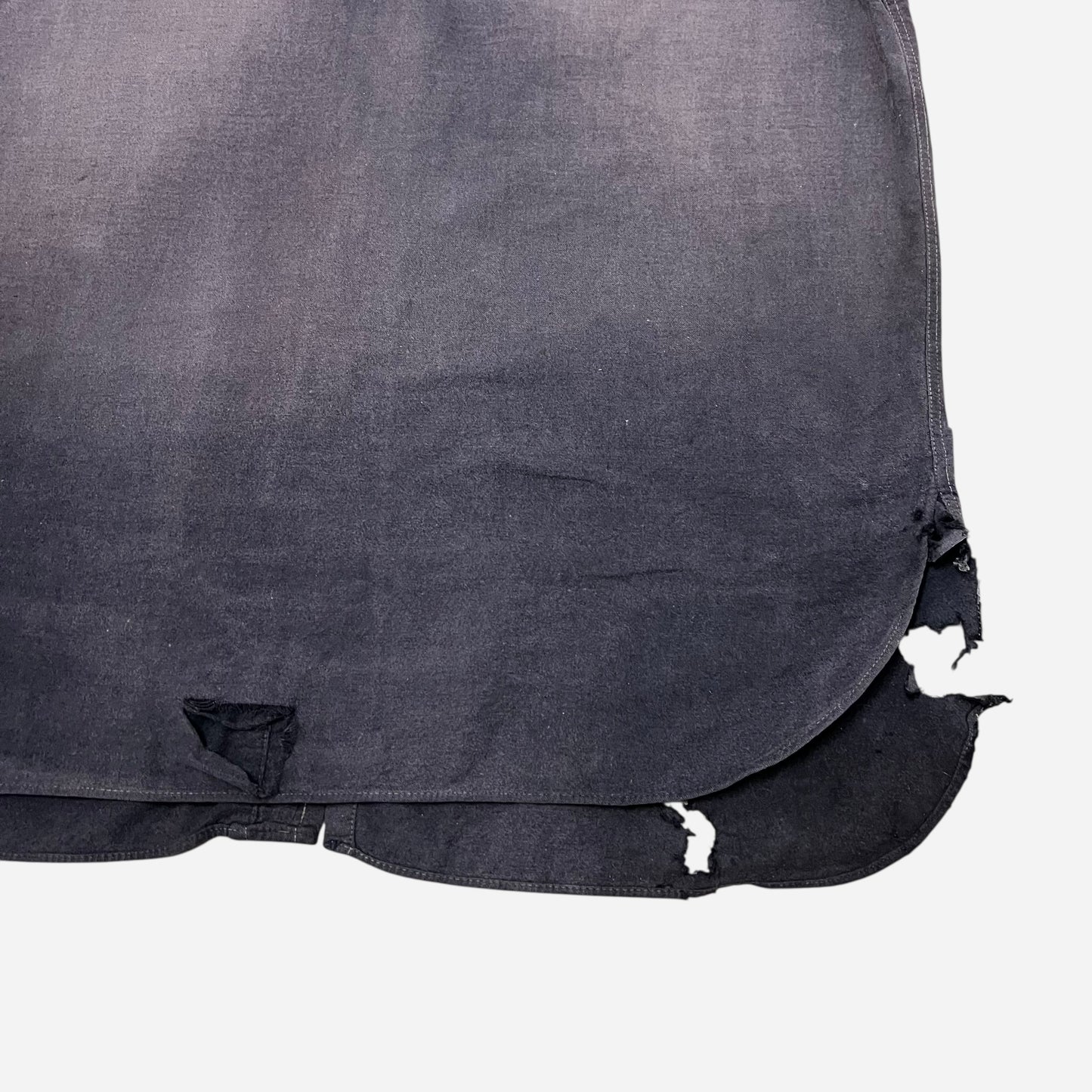 1940s Purple sun faded moleskin heavy cotton paint splatter shirt (L/XL)