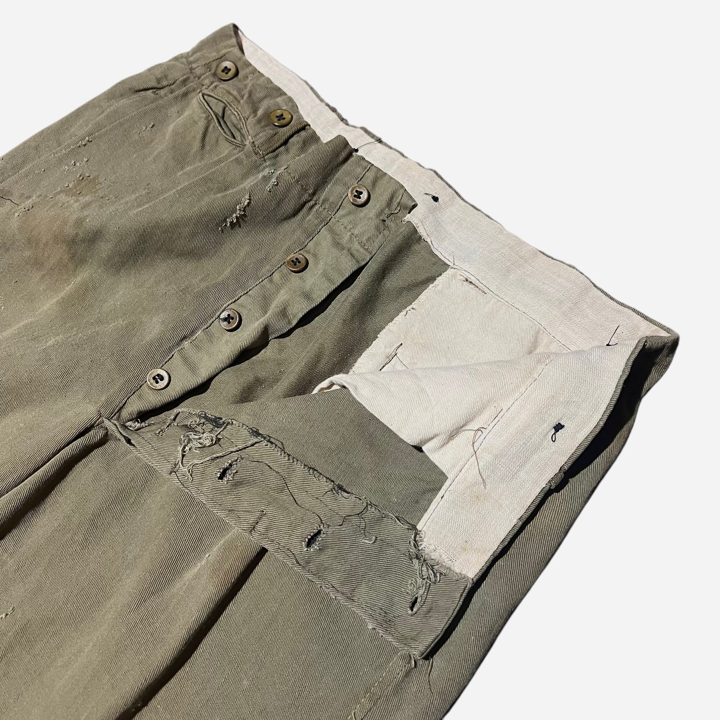 1920s Green linen/cotton work pants (36w)