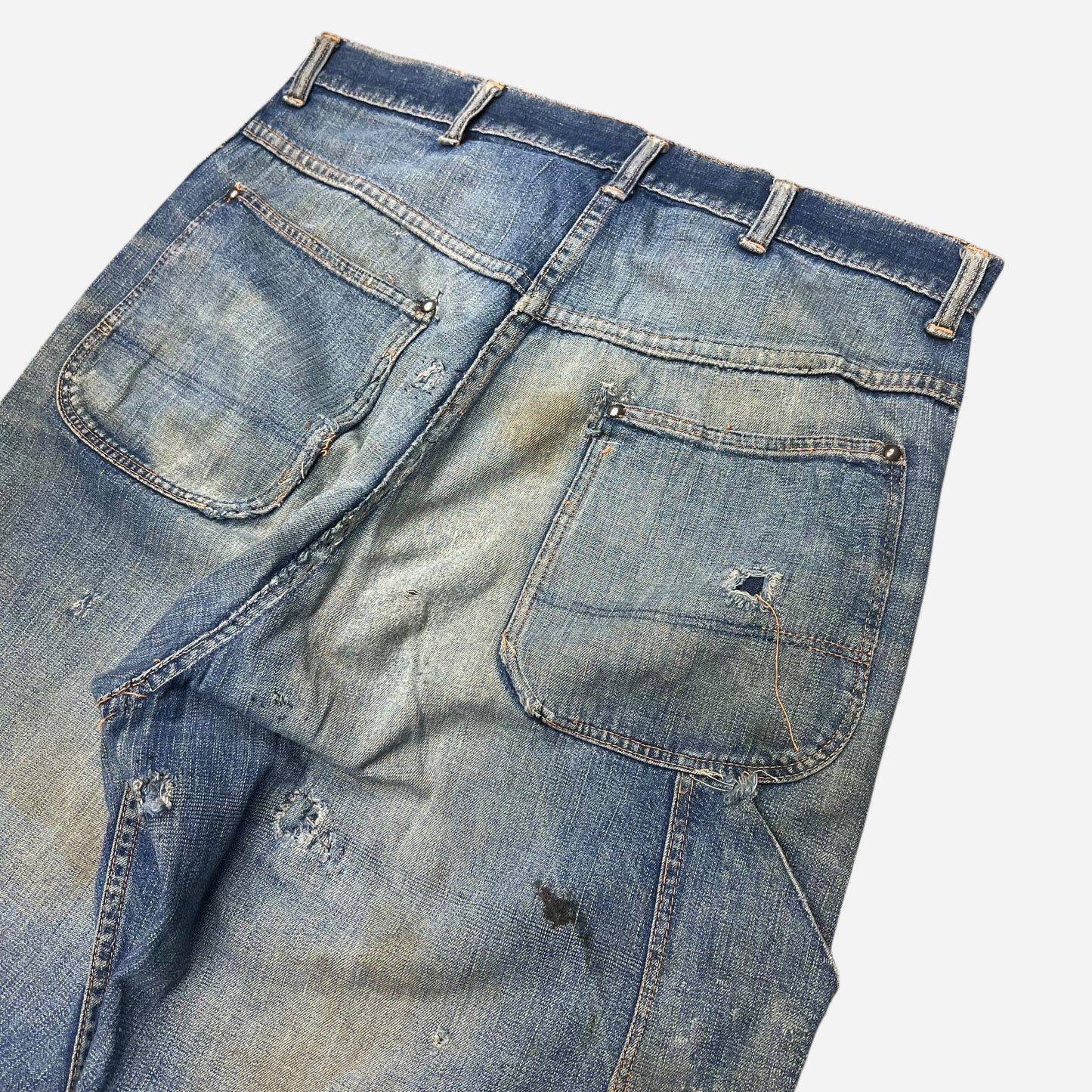 1930s Unbranded donut button fly denim carpenter jeans (32w)