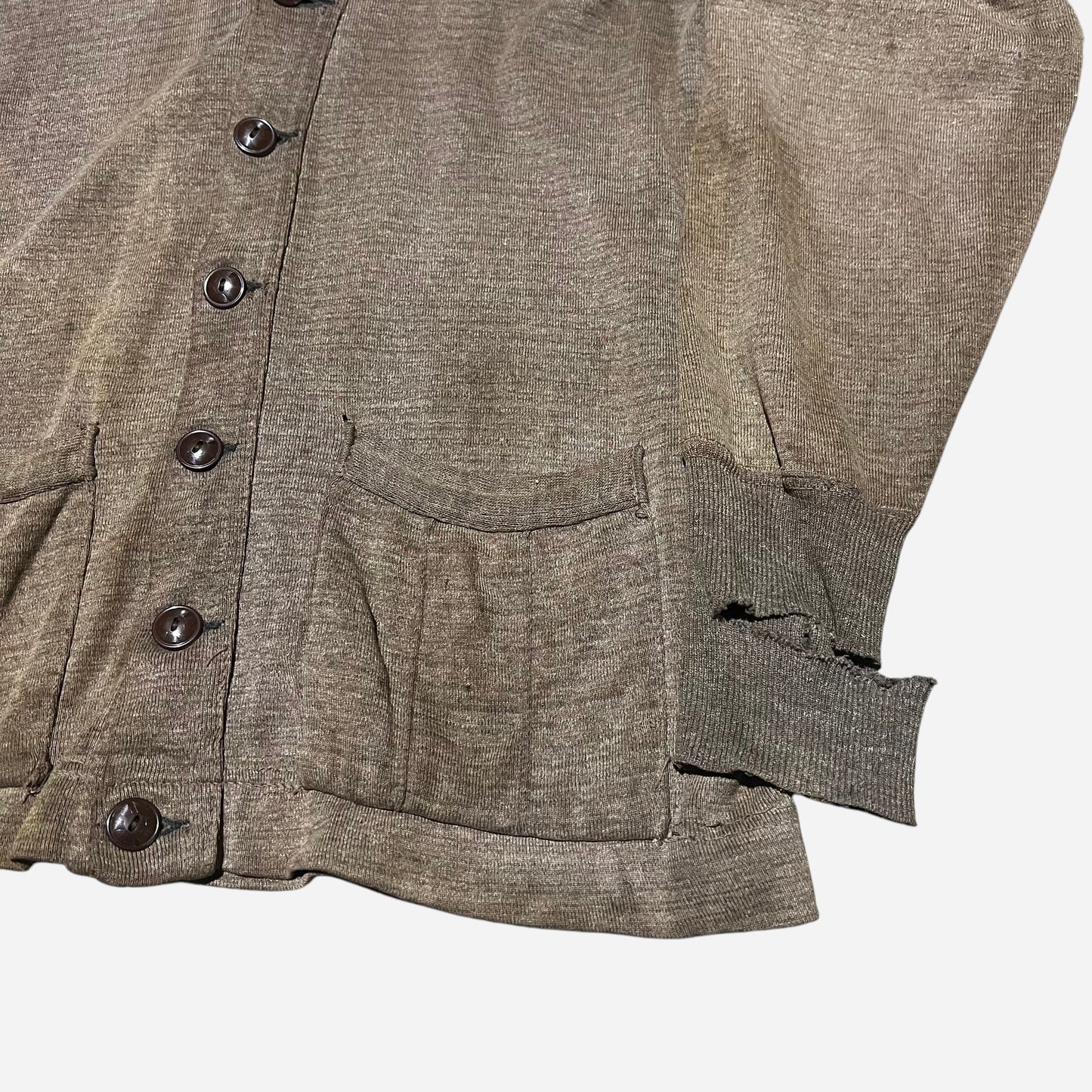 1940s Brown cotton cardigan (M/L)