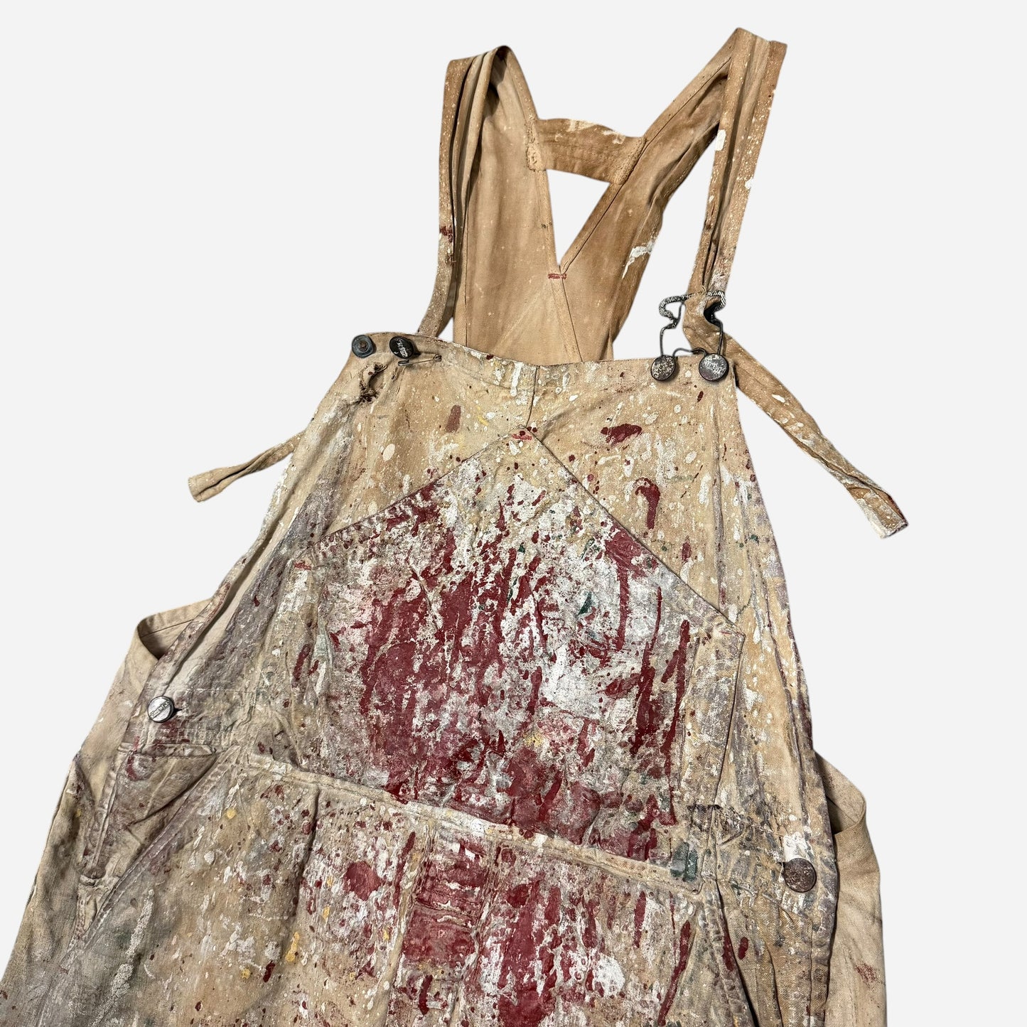 1940s Madewell white painter cloth overalls (40w)