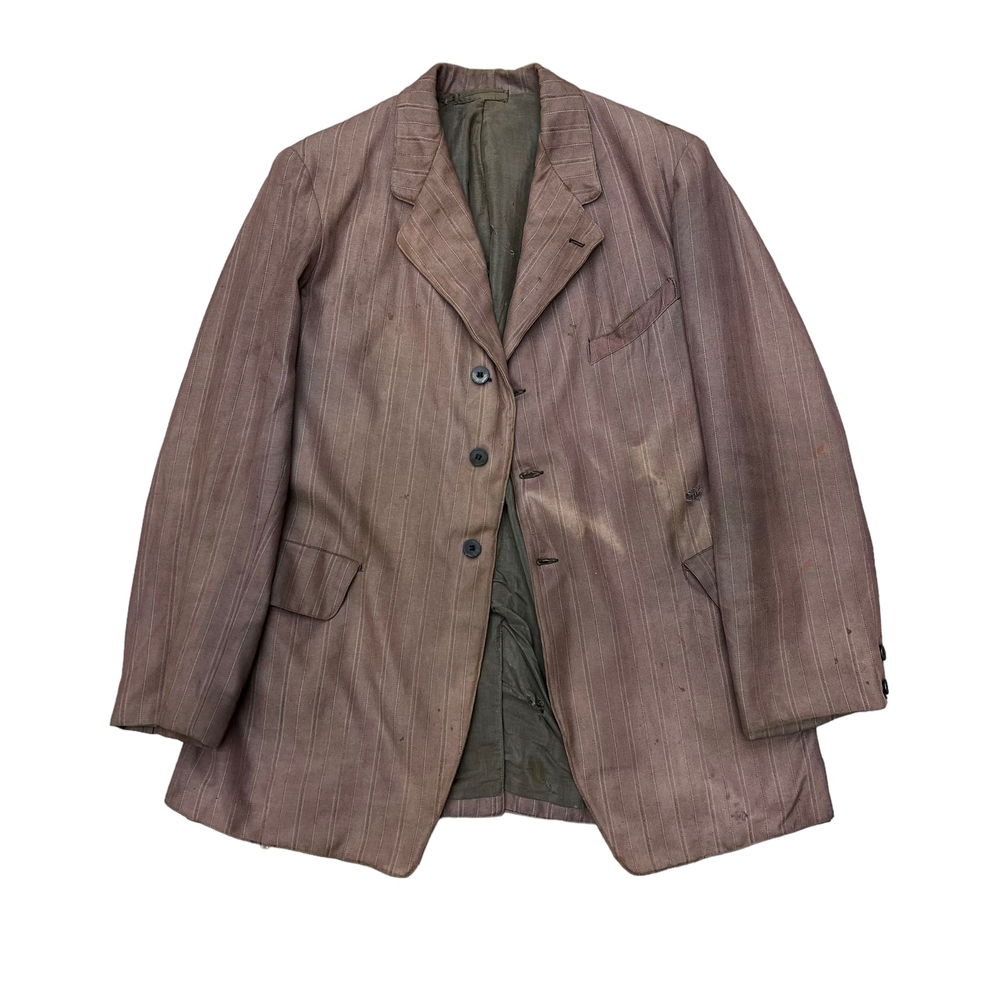 1920s Faded distressed striped burgundy jacket (S/M)