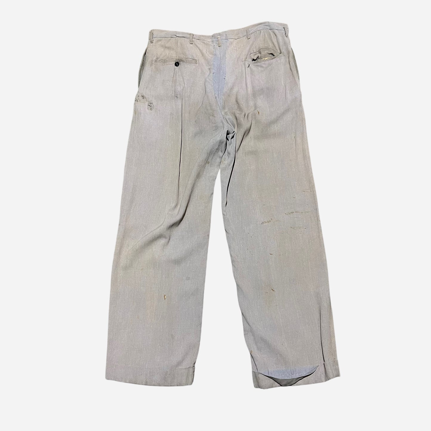 1940s 1950s Rayon pleated work pants (35w)