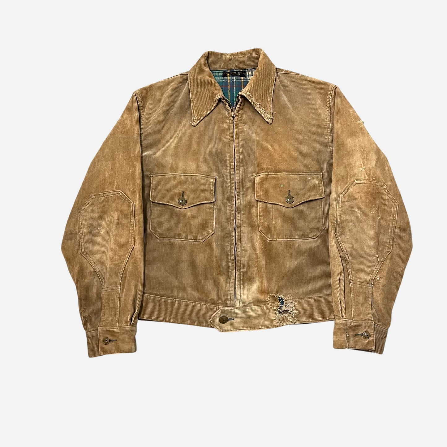 1940s Sweet Orr corduroy cotton flannel lined jacket (L)