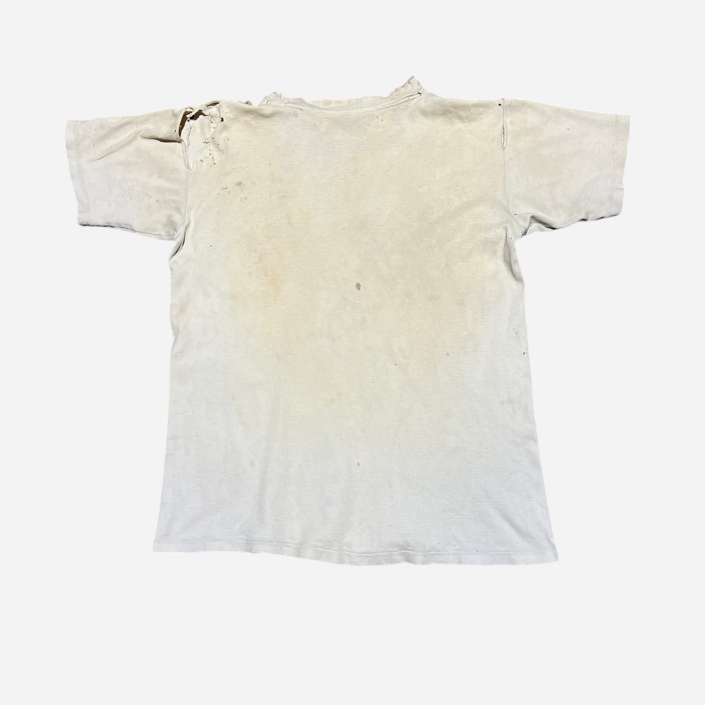 1950s White cotton one pocket t shirt (M)