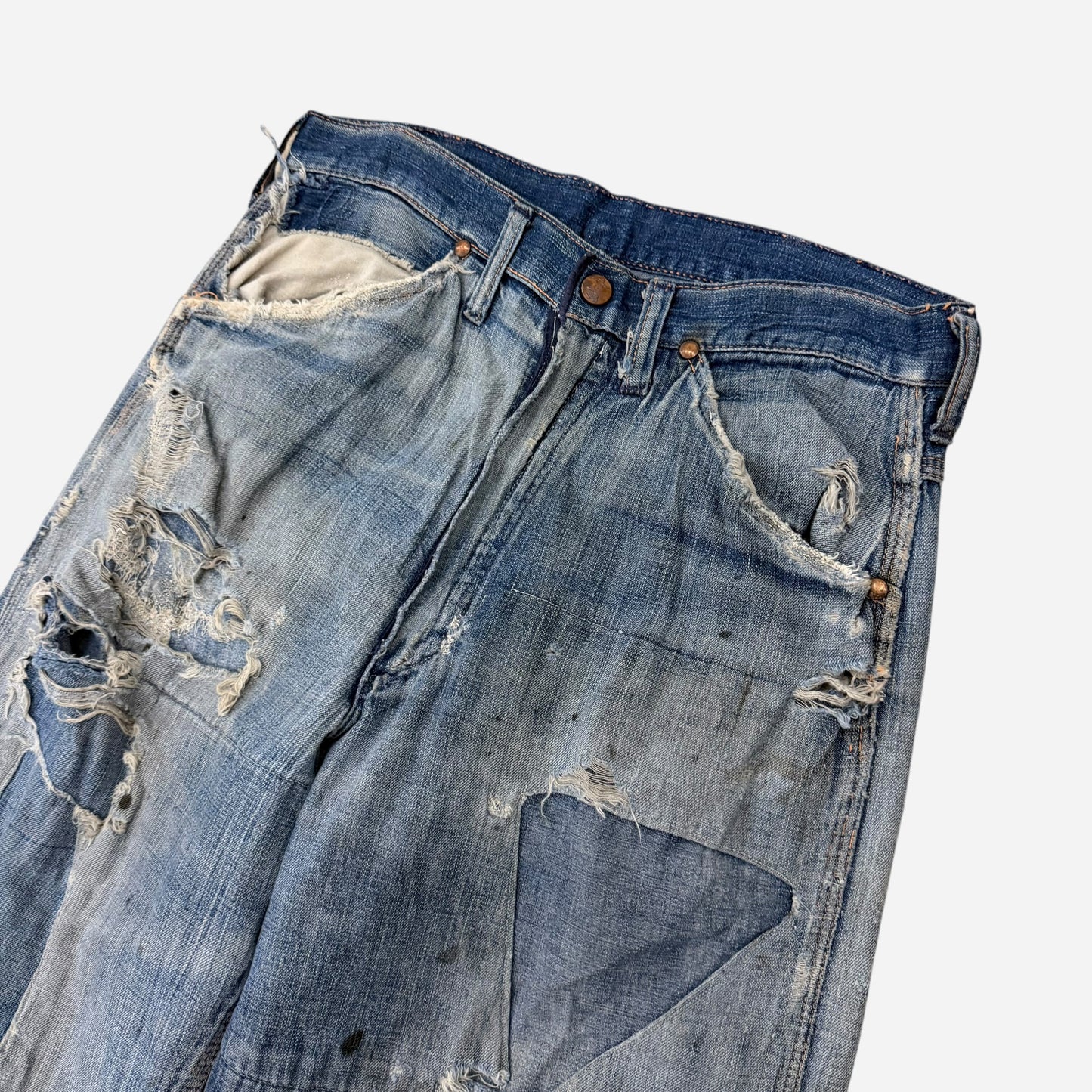 1950s As Is Blue Bell heavily repaired carpenter jeans (29w)