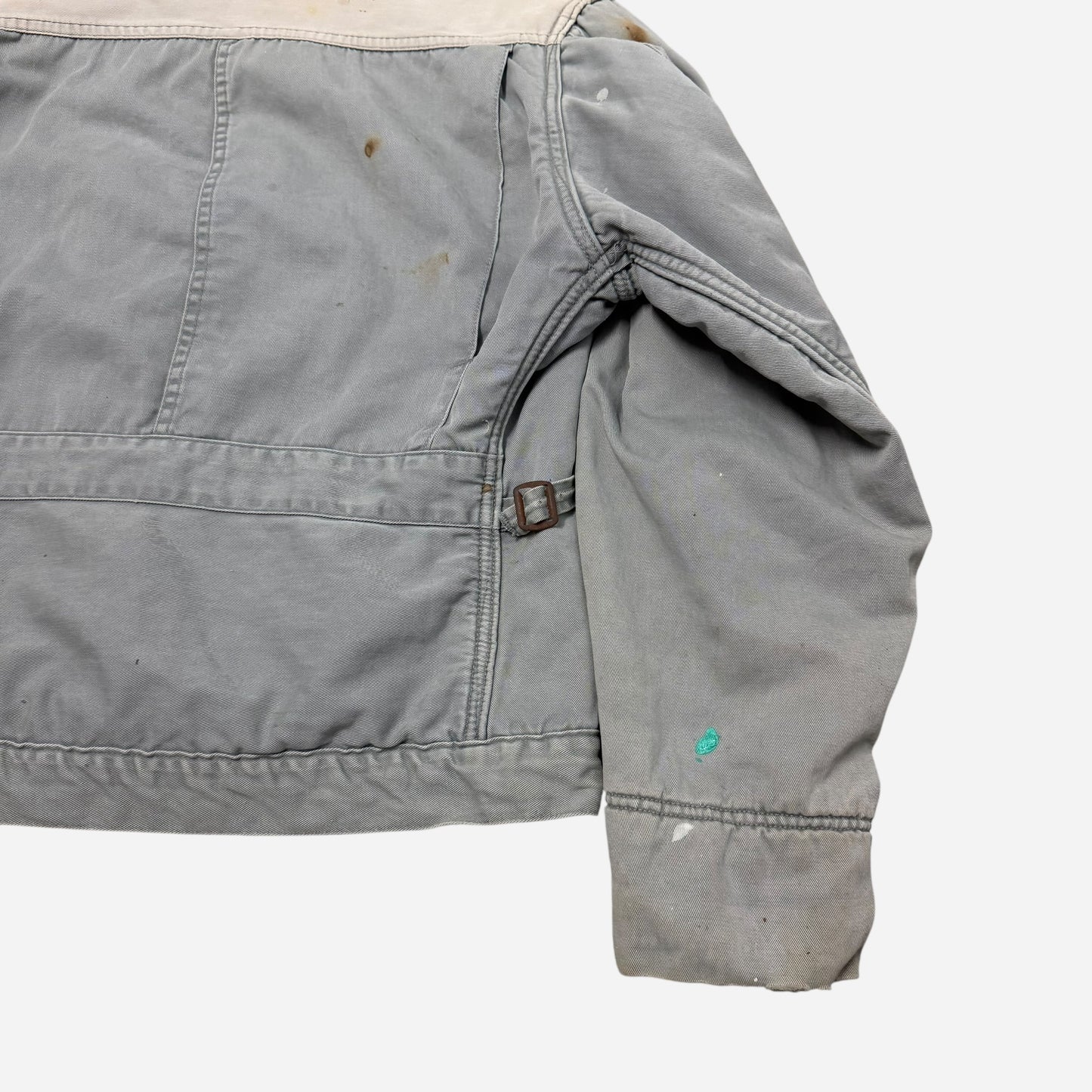 1950s Key brand gray cotton belt back work jacket (M/L)