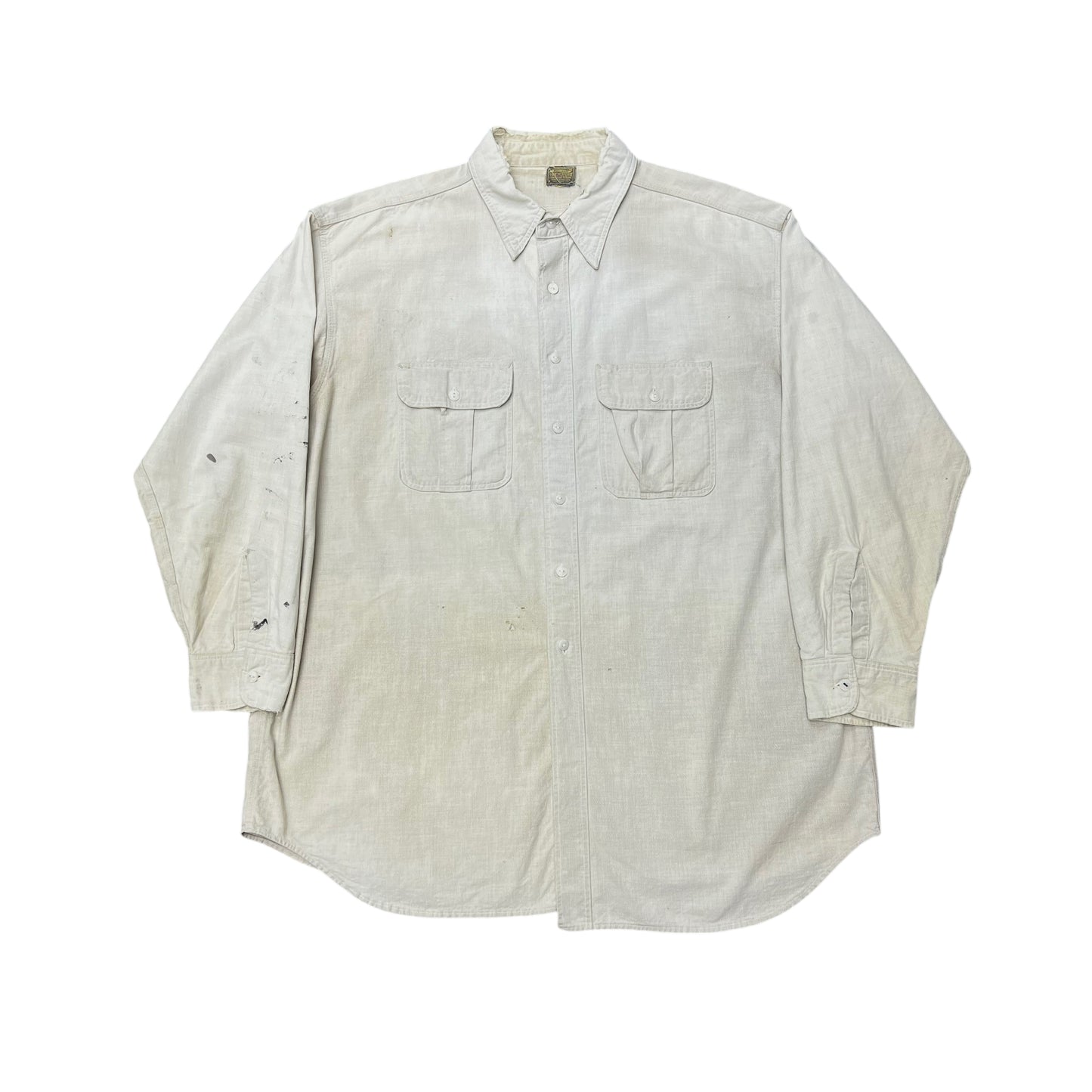 1930s Old Kentucky taxi cloth chambray work shirt (XL)