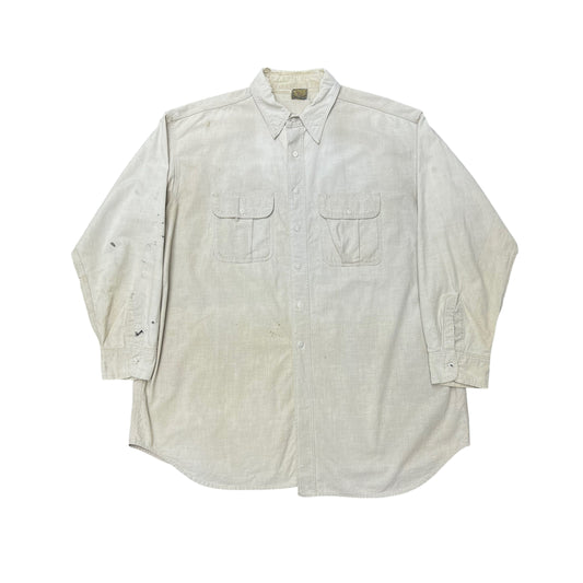 1930s Old Kentucky taxi cloth chambray work shirt (XL)