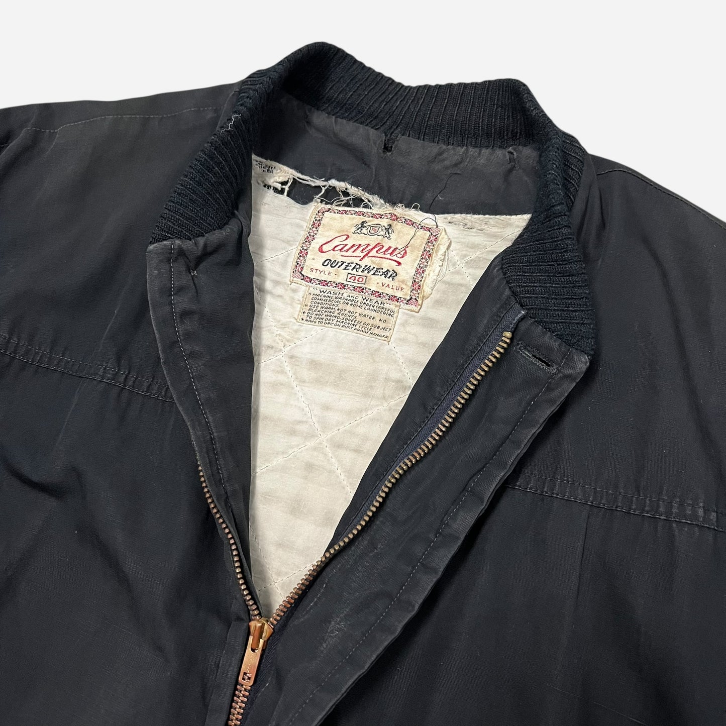 1960s Campus black bomber jacket (M/L)