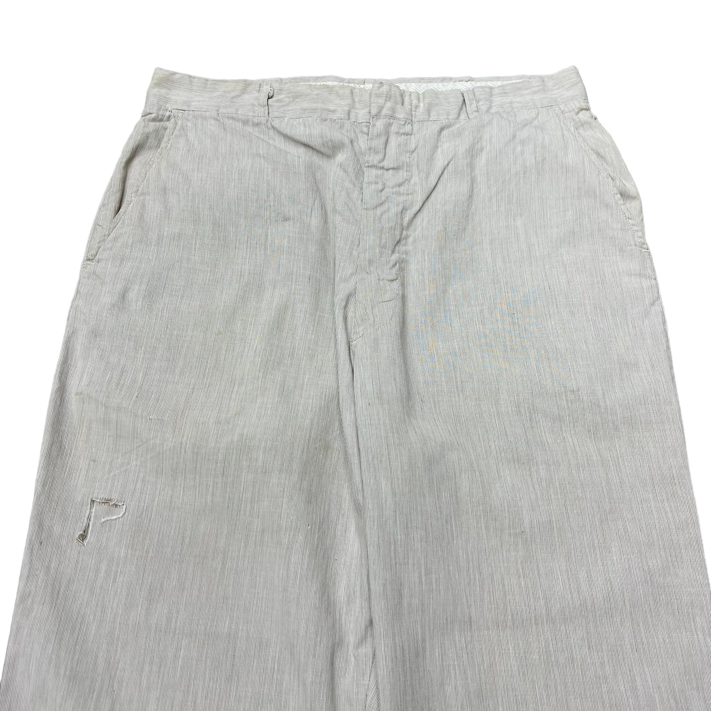 1950s Grey striped light cotton pants (30w)