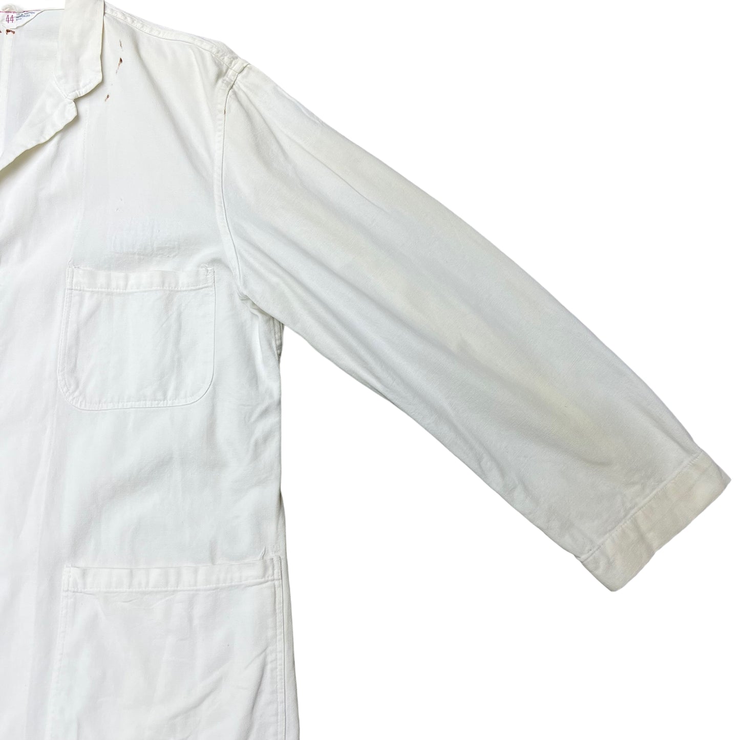 1950s 1960s White cotton work chore jacket (L/XL)