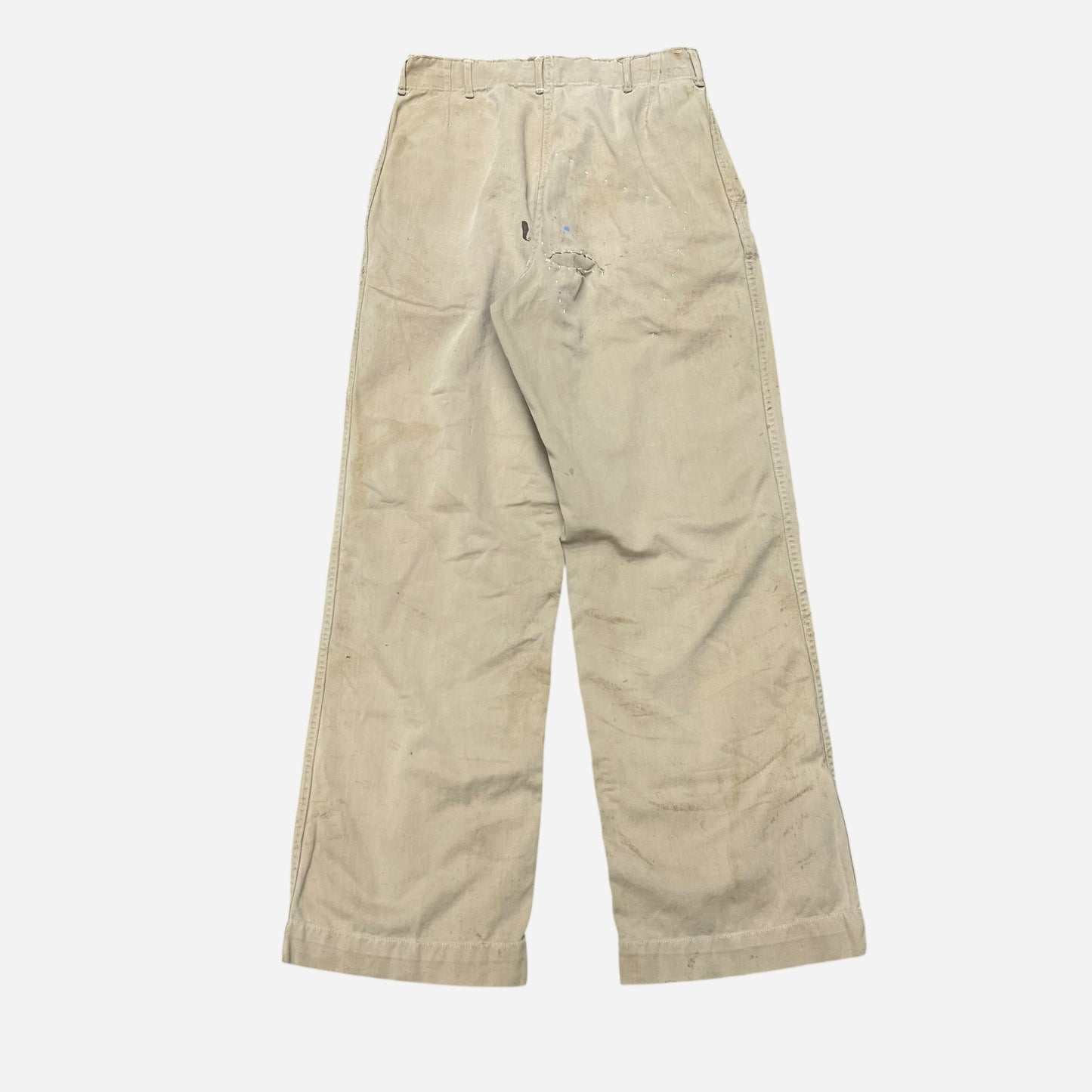 1940S WWII US Army repaired khaki chino pants (28w)