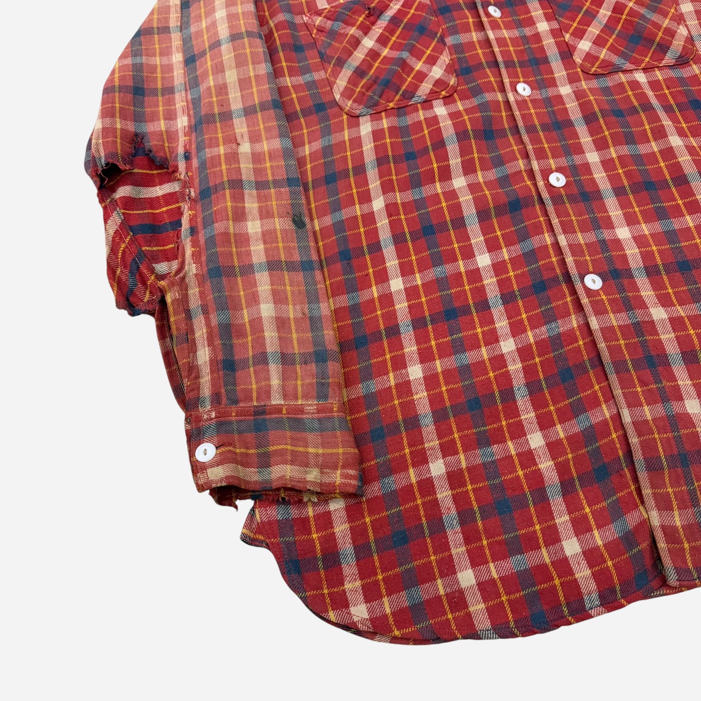 1930s 1940s Winter Wear cotton flannel shirt (L)