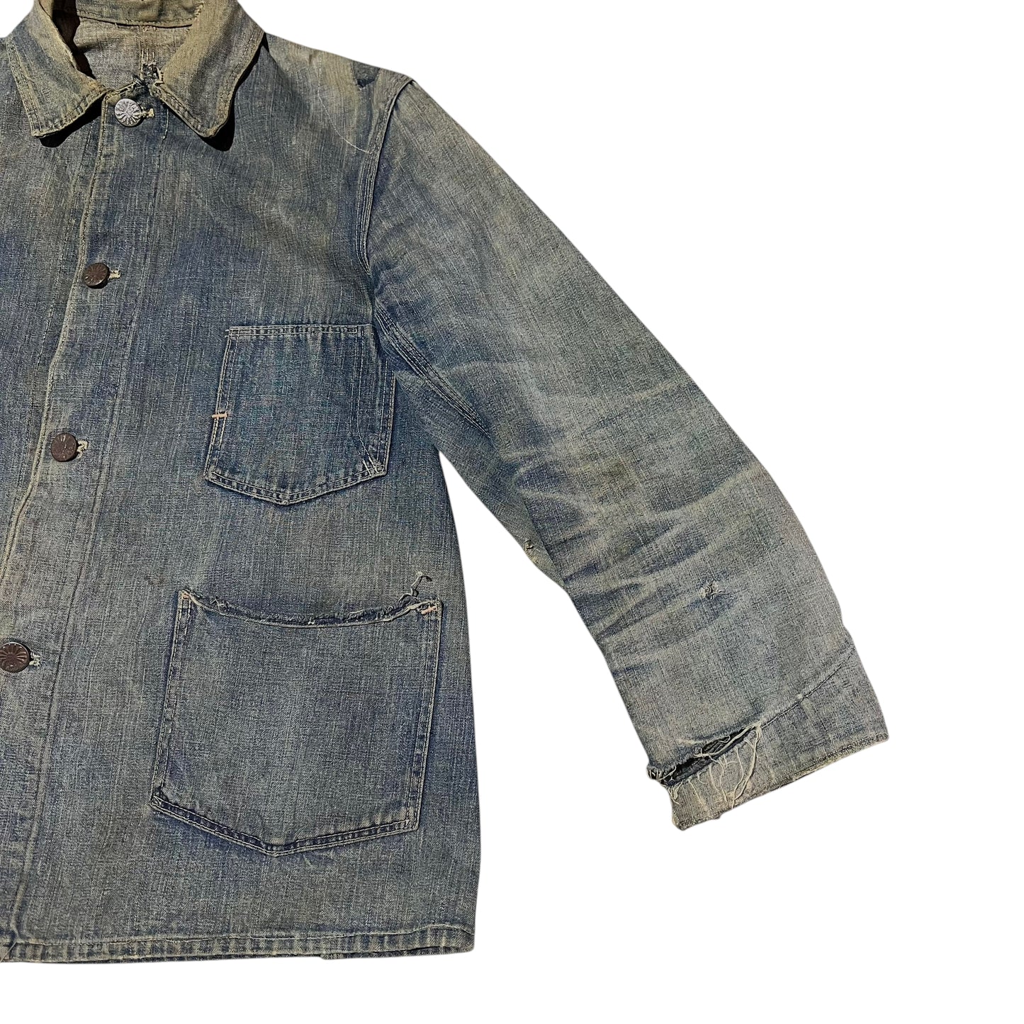 1930s Indian button denim chore jacket (S/M)