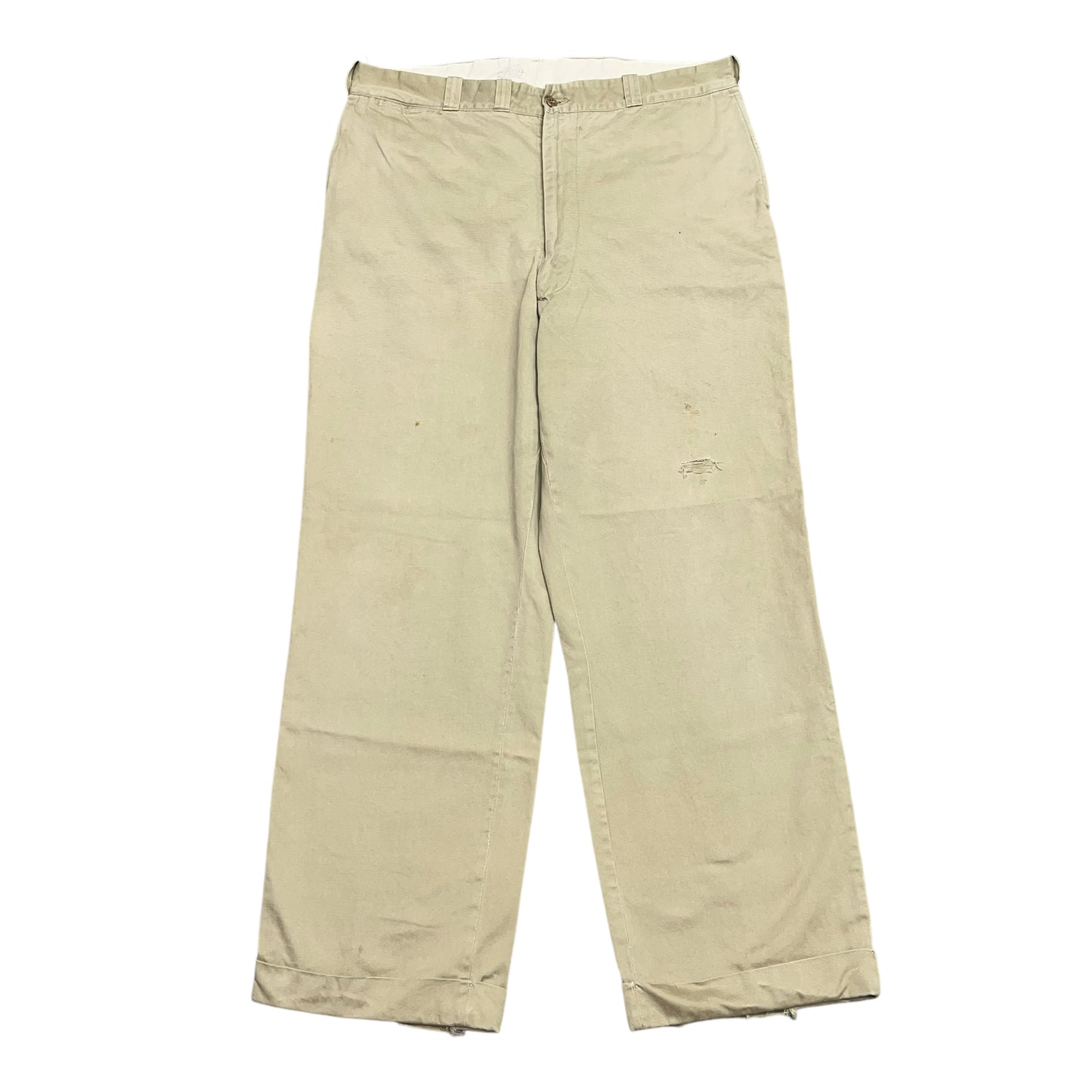 1950s Sail cloth khaki chino work pants (36w)