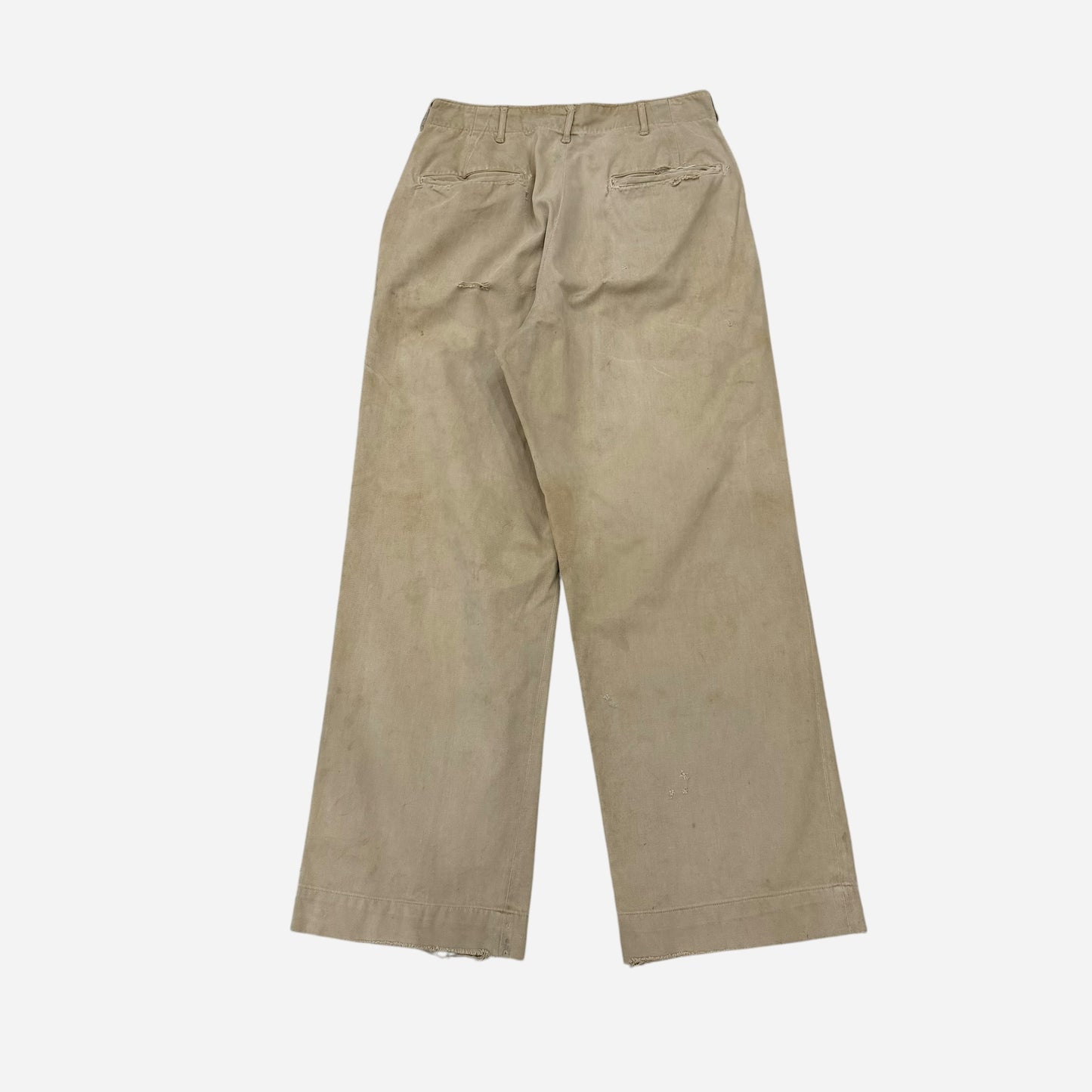 1940s WWII U.S. Army button fly khaki chino pants (30w)