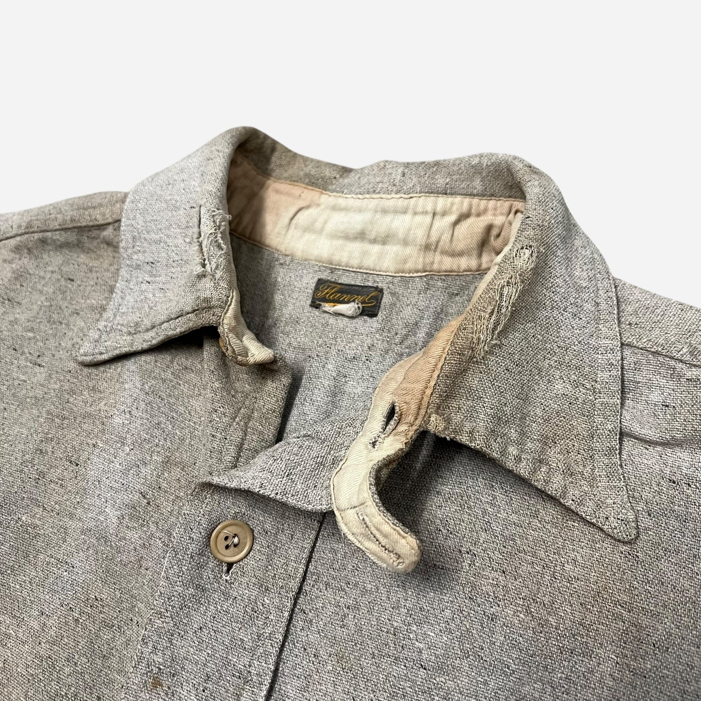 1930s Wool chinstrap flannel work shirt (L)