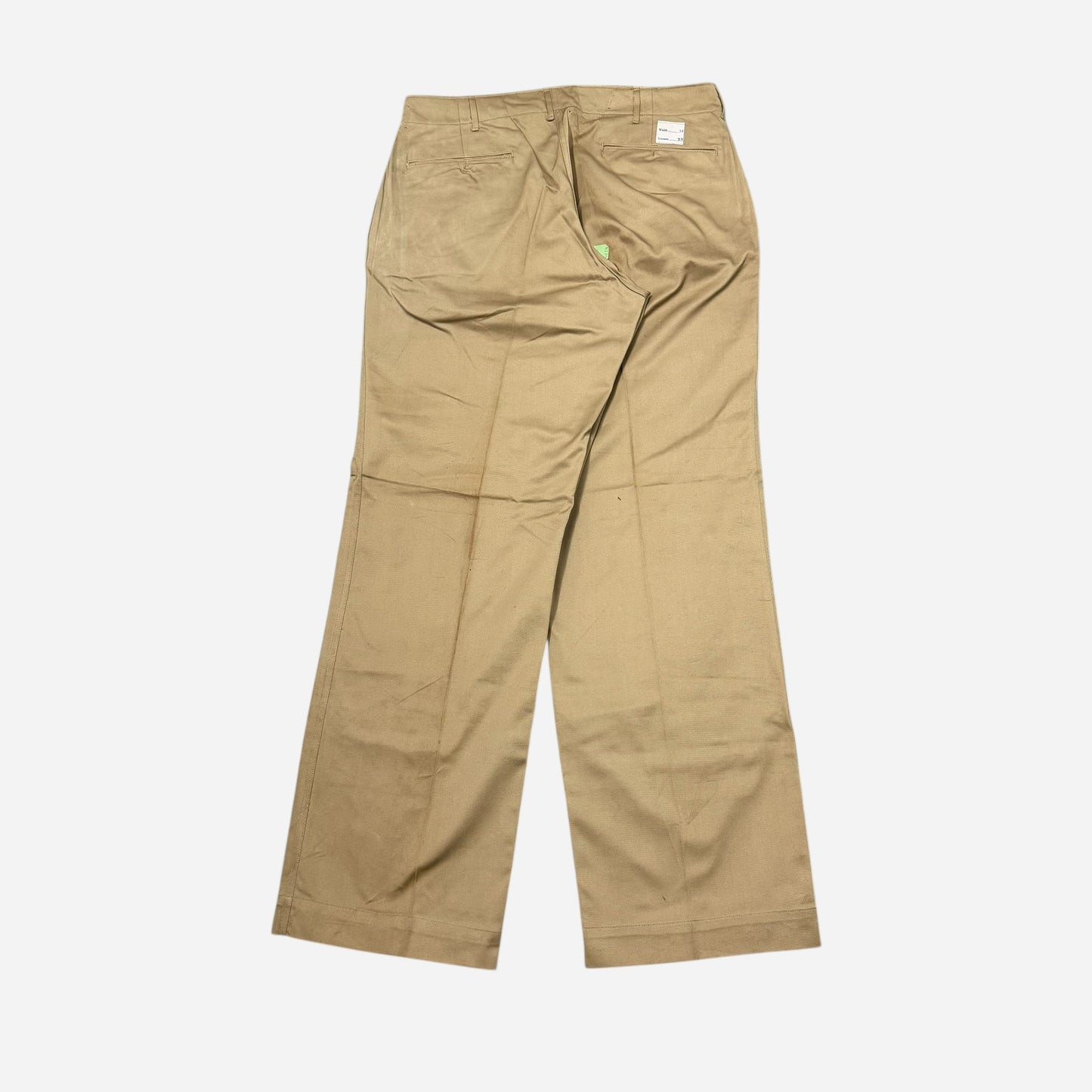 1940s WWII NOS US Army zinc button khaki chinos (34w)