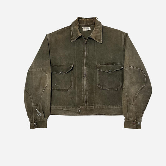 1940s Dubbleware green cotton whipcord cropped work jacket (L/XL)