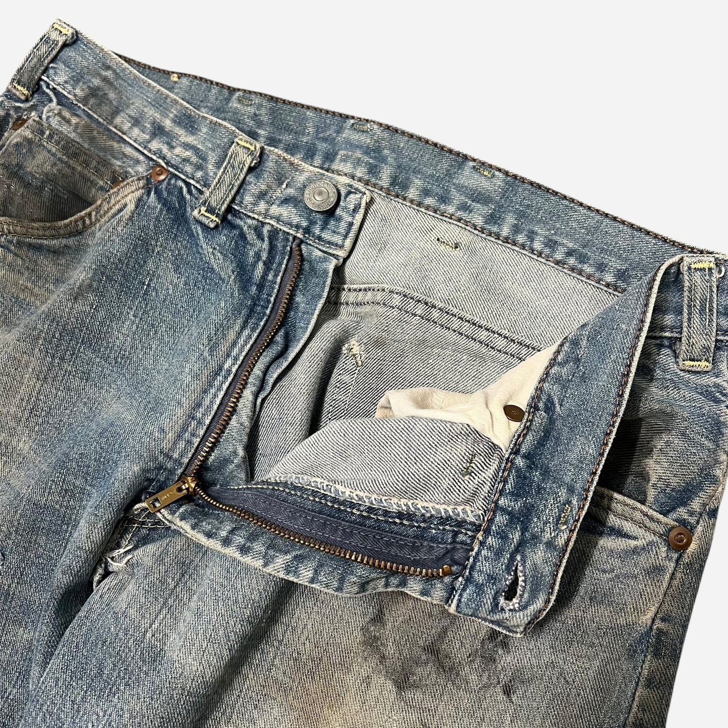 1950s Foremost half selvedge oil stained jeans (32w)