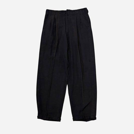 1950s Dan Mar black rayon pleated pants (29w)