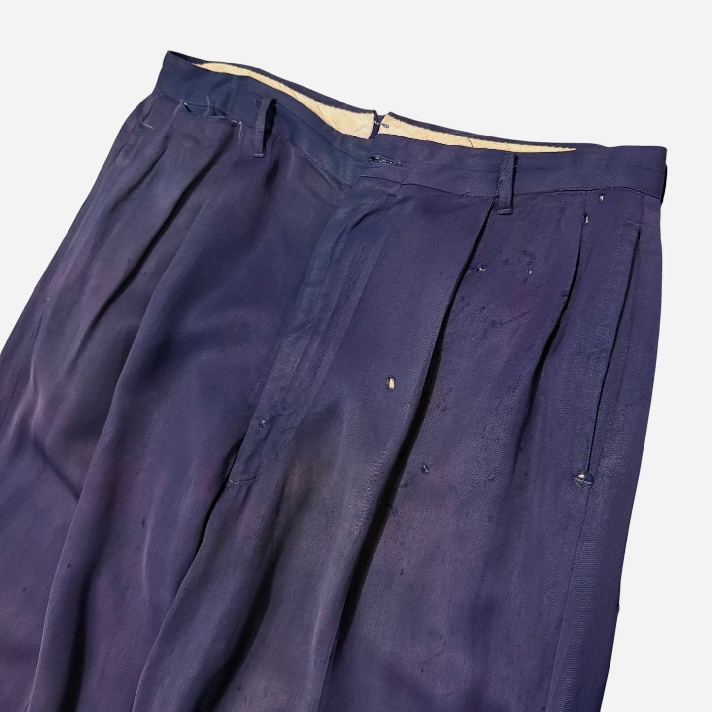 1950s Purple rayon pleated pants (31w)