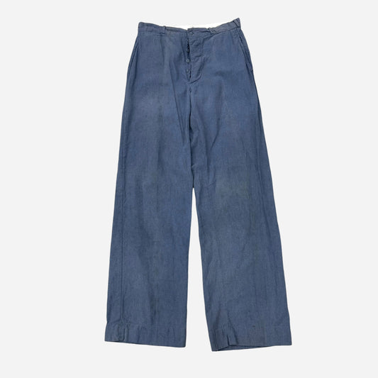 1940s Blue salt & pepper chambray work pants (30w)