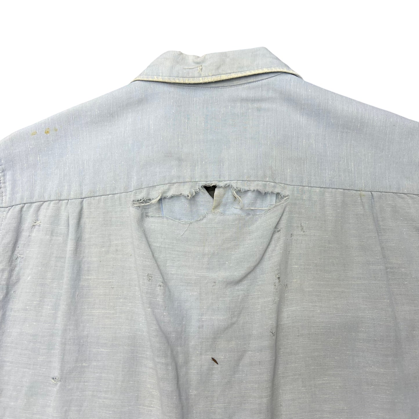 1950s Penney’s Towncraft distressed blue cotton loop collar shirt (M)