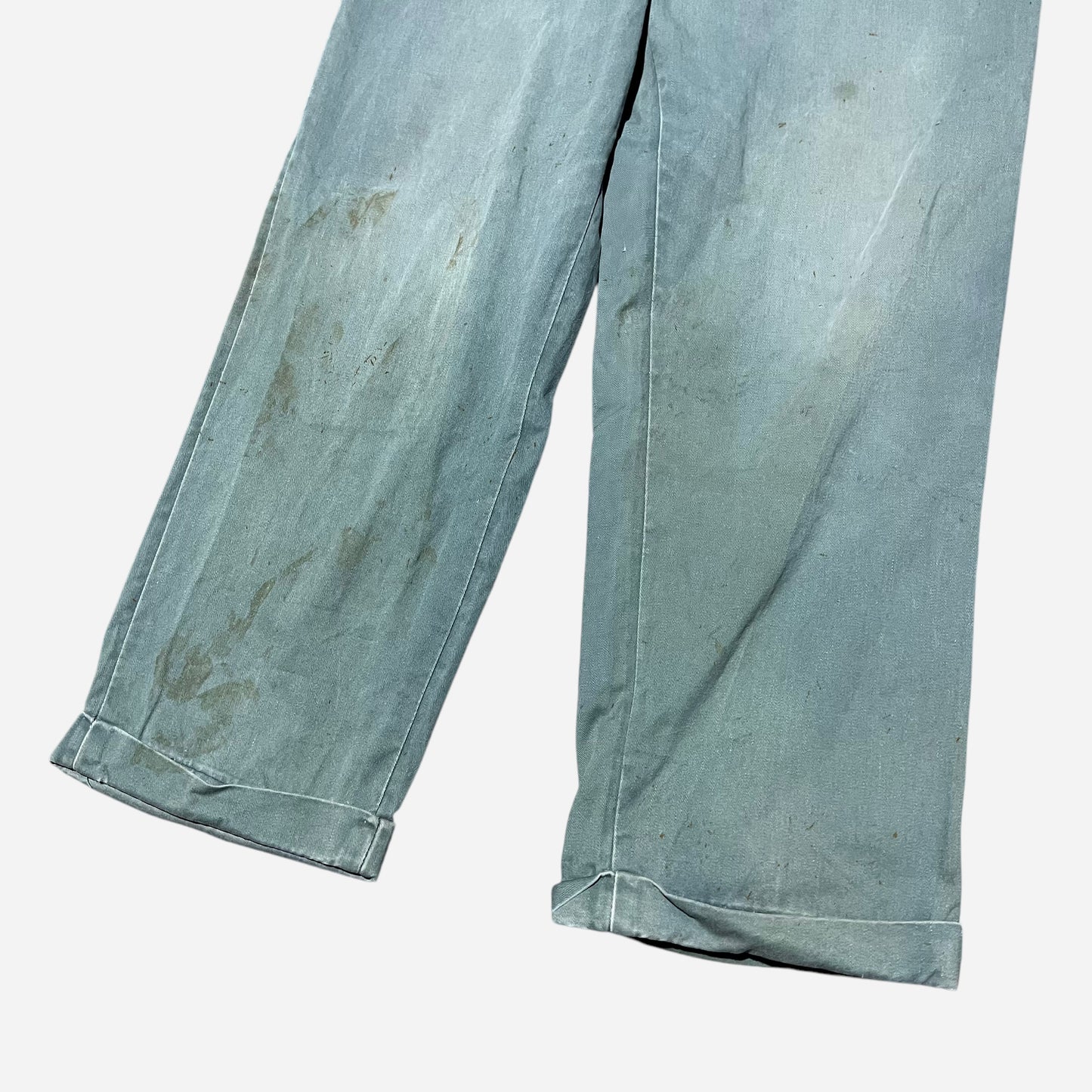 1960s Green sail cloth chino work pants (32w)