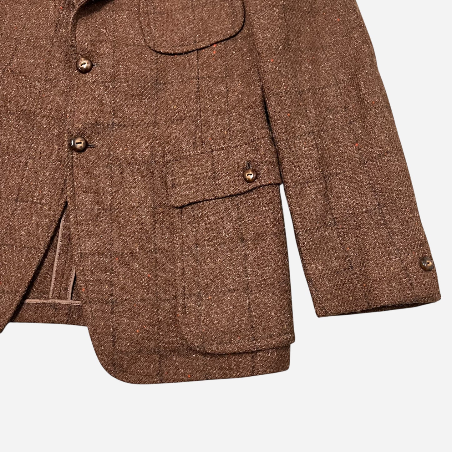 1930s NRA brown wool tweed patch pocket suit jacket (M)