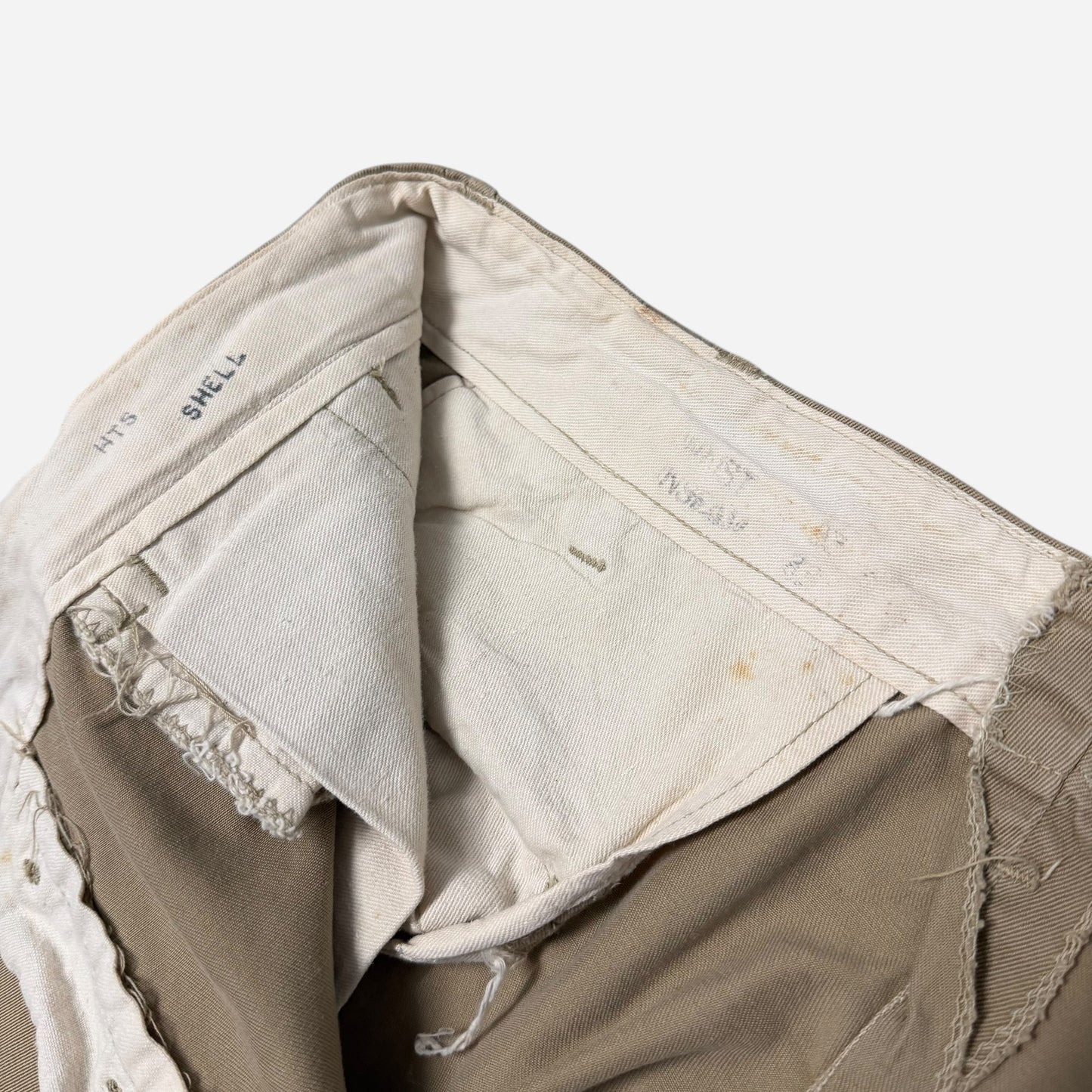 1940s WWII US Army button fly khaki chinos (32w)