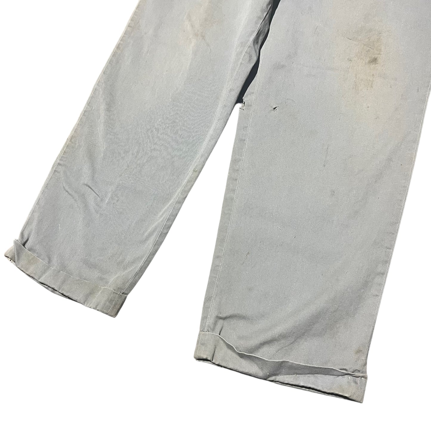 1950s Gray sail cloth khaki chino work pants (34w)